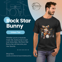 ロックスターバニー ユニセックスTシャツ