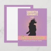 ロックスターバルミツワーは紫色のピンクの感謝していしています サンキューカード (正面/裏面)