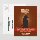 ロックスターバルミツワー日をブラウンで保存 案内ポストカード (正面/裏面)