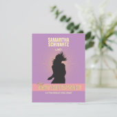 ロックスターバルミツワー返信カードパープルピンク 出欠カード (スタンド正面)