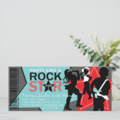 ロックスターバンド誕生日の水の赤 招待状 (スタンド正面)