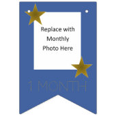 ロックスターバースデーパーティー月刊バナーブルー金ゴールド バンティングフラッグ (第3の旗)