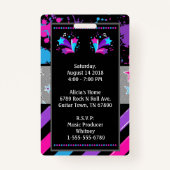 ロックスターバースデーパーティーVIPパス招待状バッジ バッジ (裏面)