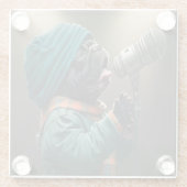 ロックスターパグ:チャームする準備をする ガラスコースター (裏面)