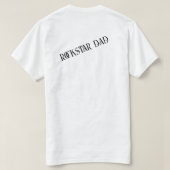 ロックスターパパとギター付き子供のカリカチャー Tシャツ (デザイン裏面)