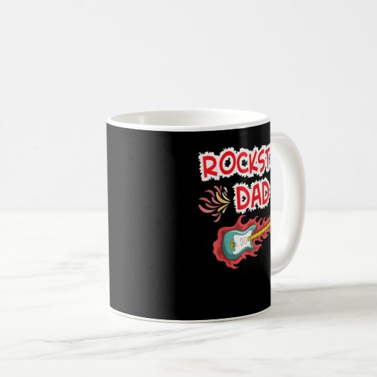 ロックスターパパエレキギターロックファン父の日 コーヒーマグカップ (正面右)