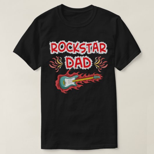 ロックスターパパエレキギターロックファン父の日 Tシャツ (デザイン正面)