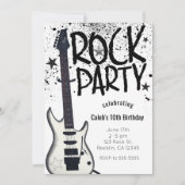 ロックスターパーティーギター誕生日イベント招待状 招待状 (正面)