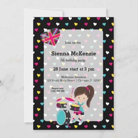 ロックスターパーティー 招待状 (正面)