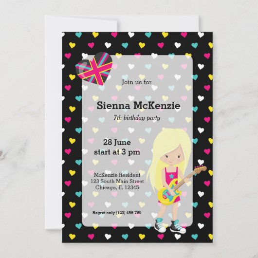 ロックスターパーティー 招待状 (正面)