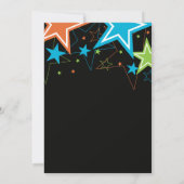 ロックスターブルーオレンジギターの誕生日招待状 招待状 (裏面)