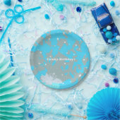 ロックスターブルー&グレイグランジバースデーパーティープレート ペーパープレート (パーティー)