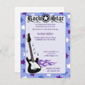 ロックスターベビーロッカーパープル/ブルーポストカードサンプル インビテーションポストカード (正面/裏面)