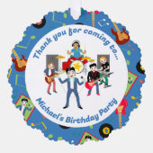 ロックスターボーイズバンド誕生日パーティー オーナメントカード (正面)