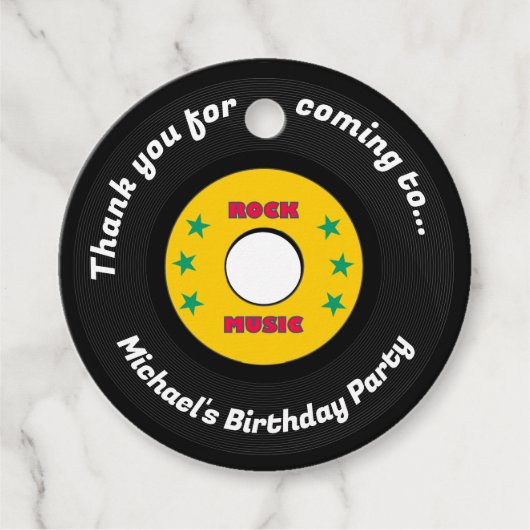 ロックスターボーイズバンド誕生日パーティー フェイバータグ (正面)