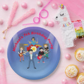 ロックスターボーイズバンド誕生日パーティー ペーパープレート (パーティー)