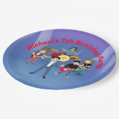 ロックスターボーイズバンド誕生日パーティー ペーパープレート (アングル)