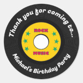 ロックスターボーイズバンド誕生日パーティー ラウンドシール (正面)