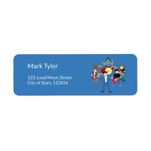 ロックスターボーイズバンド誕生日パーティー ラベル (正面)