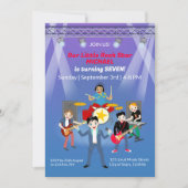 ロックスターボーイズバンド誕生日パーティー 招待状 (正面)