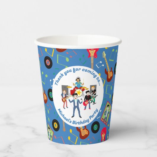 ロックスターボーイズバンド誕生日パーティー 紙コップ (左)