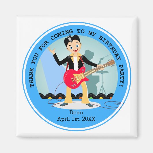 ロックスターボーイバースデーパーティー マグネット (正面)