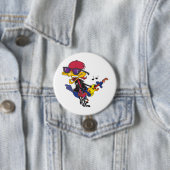 ロックスターミチバシリ 鳥 ギター 缶バッジ (インサイチュ)