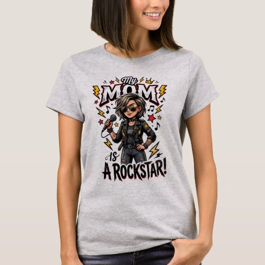 ロックスターミニマムおもしろマザーズデイ Tシャツ (正面)