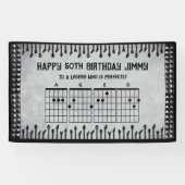 ロックスターミュージシャンのギター50歳の誕生日パーティーバナー 横断幕 (横)