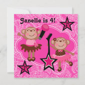 ロックスターモンキーズ誕生日招待状 招待状 (正面)