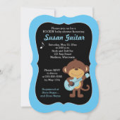 ロックスターモンキーベビーシャワー/カラーを選択! 招待状 (正面)