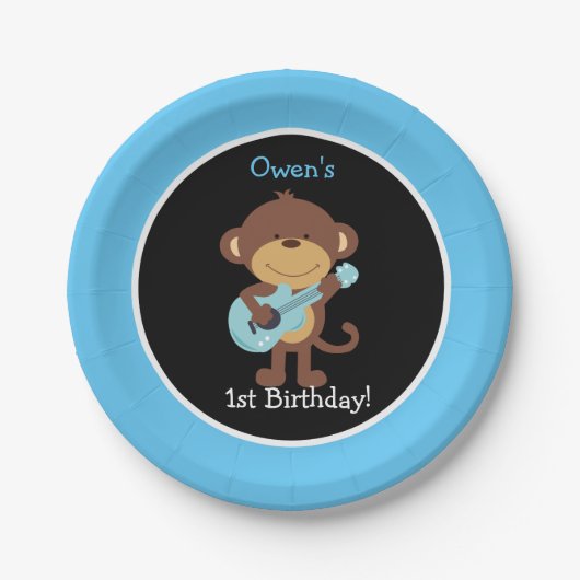 ロックスターモンキー紙プレート/カスタムカラー! ペーパープレート (正面)