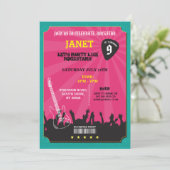 ロックスターロックミュージックギグギターピックパーティー招待状 招待状 (スタンド正面)