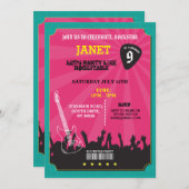 ロックスターロックミュージックギグギターピックパーティー招待状 招待状 (正面/裏面)