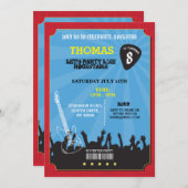 ロックスターロックミュージックギグバースデーパーティ招待状 招待状 (正面/裏面)