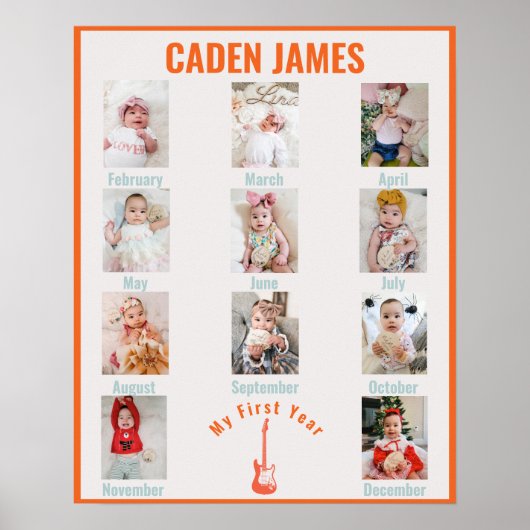 ロックスター初の誕生日の毎月の写真 ポスター (正面)