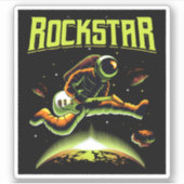 ロックスター宇宙飛行士遊の宇宙のギター シール (正面)