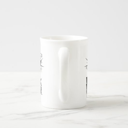 ロックスター手の記号 ボーンチャイナマグカップ (裏面)