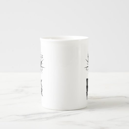 ロックスター手の記号 ボーンチャイナマグカップ (正面)