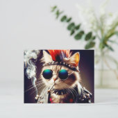 ロックスター猫 ポストカード (スタンド正面)