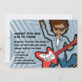 ロックスター男の子10th誕生日オレンジ色の招待状 招待状 (裏面)