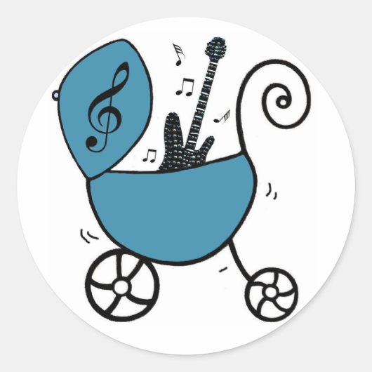 ロックスター男の赤ちゃんシール ラウンドシール (正面)