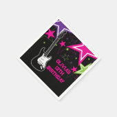 ロックスター誕生日ギタースターズピンクパープル スタンダードカクテルナプキン (角)