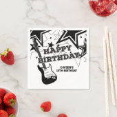ロックスター誕生日ギター白黒スター スタンダードカクテルナプキン (インサイチュ)