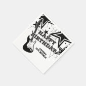 ロックスター誕生日ギター白黒スター スタンダードカクテルナプキン (角)