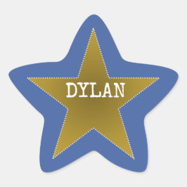 ロックスター誕生日パーティー名スティッカーズブルー金ゴールド 星シール