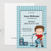 ロックスター誕生日パーティー 招待状 (正面/裏面)