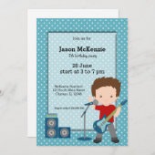 ロックスター誕生日パーティー 招待状 (正面/裏面)