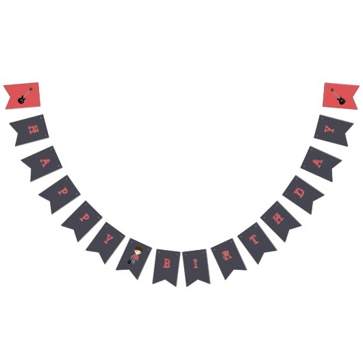 ロックスター誕生日ボーイ バンティングフラッグ (全)