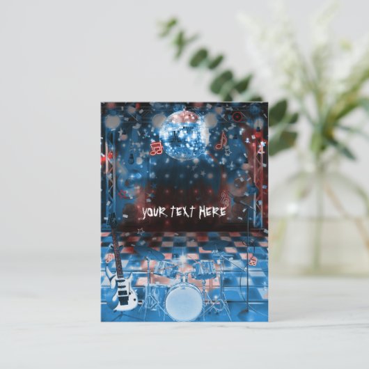 ロックスター誕生日ミュージカルダンスパーティーありがとう ポストカード (スタンド正面)